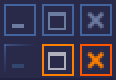 Button sample - top row: normal state, bottom row: disabled, mouseover, pressed states